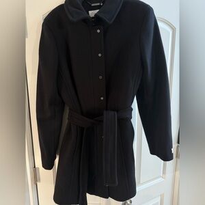 Calvin Klein Balck Belted Coat